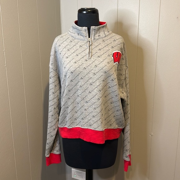 Z Champion Women’s Large 1/4 Zip Up Stand Up Collar Embroidered Cropped - Picture 1 of 6